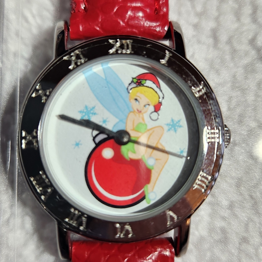 Disney Christmas Tinkerbell Collector's Edition Watch with Red Strap New In Box